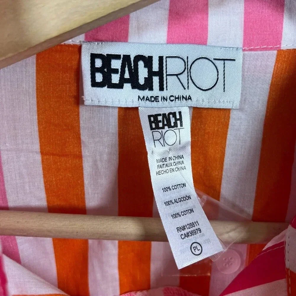 Beach Riot Alexa Top Size Large Petite Sunset Stripes Coverup Beach Vacation
